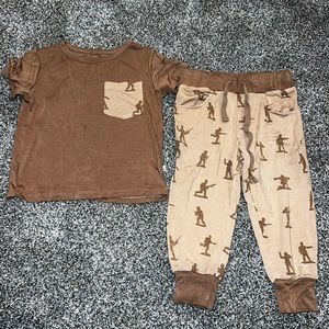 Laree & Co Bamboo MILITARY TOY SOLDIERS BAMBOO POCKET TEE + JOGGER SET